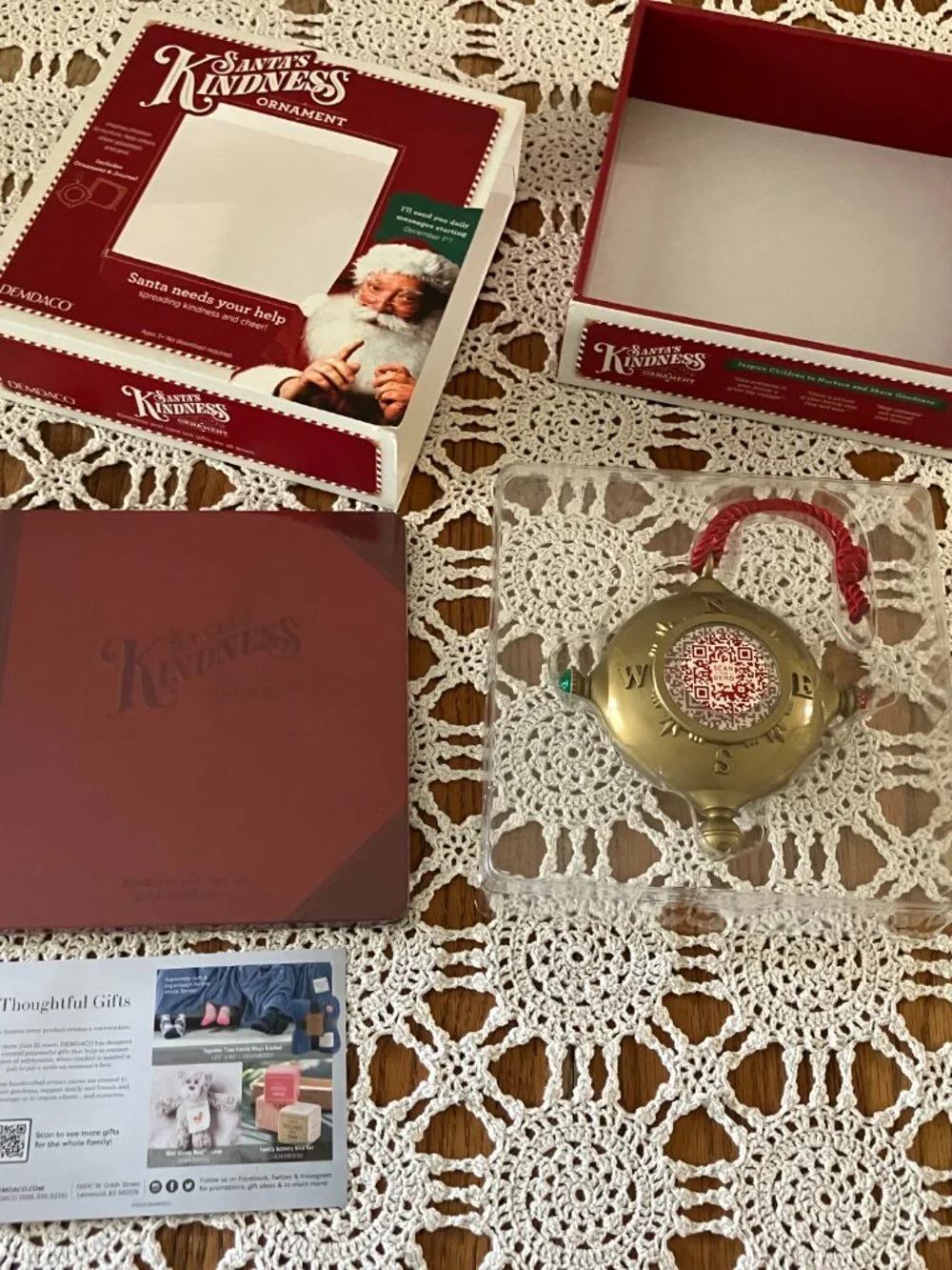 New 2022 Demdaco Santa’s Kindness Ornament with Journal